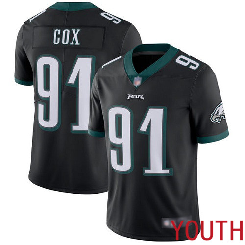 Youth Philadelphia Eagles #91 Fletcher Cox Black Alternate Vapor Untouchable NFL Jersey Limited Player Football